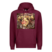 Burgundy leopard cow Premium Hoodie - Zillion Design Studio