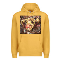 Mustard leopard cow Premium Hoodie - Zillion Design Studio