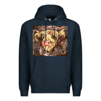 Navy leopard cow Premium Hoodie - Zillion Design Studio