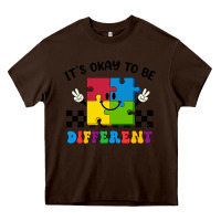 Chocolate Brown It's Okay To Be Different Heavy Core Tee - CowhideDigitalArt