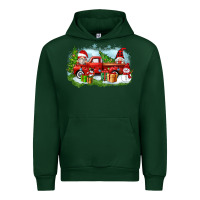 Forest Green Christmas gnomes truck Urban Hoodie - Zillion Design Studio