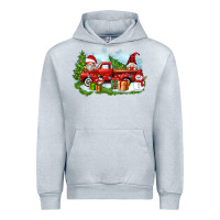 Heather Grey Christmas gnomes truck Urban Hoodie - Zillion Design Studio