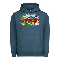 Pigment Midnight Navy Christmas gnomes truck Urban Hoodie - Zillion Design Studio