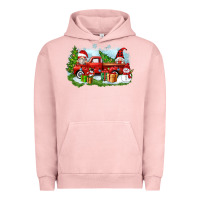 Pigment Salmon Christmas gnomes truck Urban Hoodie - Zillion Design Studio
