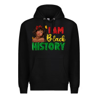 Black i am black history with afro black girl Premium Hoodie - texasbilliewilder
