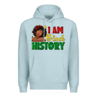 Blue Mist i am black history with afro black girl Premium Hoodie - texasbilliewilder