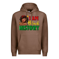 Chestnut i am black history with afro black girl Premium Hoodie - texasbilliewilder