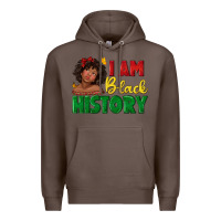 Coffee i am black history with afro black girl Premium Hoodie - texasbilliewilder
