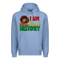 Colony Blue i am black history with afro black girl Premium Hoodie - texasbilliewilder