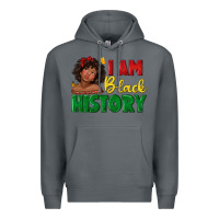 Rock i am black history with afro black girl Premium Hoodie - texasbilliewilder