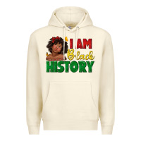 Sandshell i am black history with afro black girl Premium Hoodie - texasbilliewilder