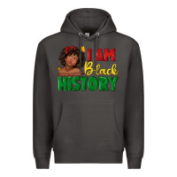 Smoke i am black history with afro black girl Premium Hoodie - texasbilliewilder