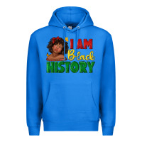 True Royal i am black history with afro black girl Premium Hoodie - texasbilliewilder