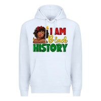 White i am black history with afro black girl Premium Hoodie - texasbilliewilder
