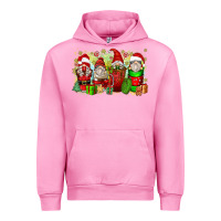 Fuchsia Pink Christmas gnome coffee cups Urban Hoodie - Zillion Design Studio