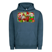 Pigment Midnight Navy Christmas gnome coffee cups Urban Hoodie - Zillion Design Studio