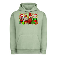 Pigment Oil Green Christmas gnome coffee cups Urban Hoodie - Zillion Design Studio