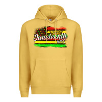Antique Gold juneteenth 1865 with crown flag Premium Hoodie - texasbilliewilder