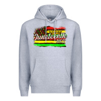 Heather Grey juneteenth 1865 with crown flag Premium Hoodie - texasbilliewilder