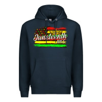 Navy juneteenth 1865 with crown flag Premium Hoodie - texasbilliewilder