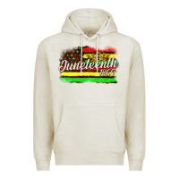 Oatmeal Heather juneteenth 1865 with crown flag Premium Hoodie - texasbilliewilder