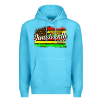 Ocean Blue juneteenth 1865 with crown flag Premium Hoodie - texasbilliewilder