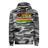 Slate Camo juneteenth 1865 with crown flag Premium Hoodie - texasbilliewilder