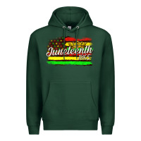 Sports Green juneteenth 1865 with crown flag Premium Hoodie - texasbilliewilder