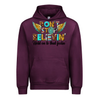 Mauve Wine dont stop believing Urban Hoodie - texasbilliewilder