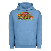 Pigment Pebble Blue christmas gingerbread truck Urban Hoodie - Zillion Design Studio