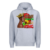 Heather Grey juneteenth black king Premium Hoodie - texasbilliewilder