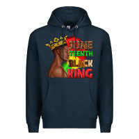 Navy juneteenth black king Premium Hoodie - texasbilliewilder