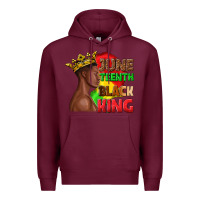Burgundy juneteenth black king Premium Hoodie - texasbilliewilder