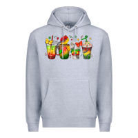 Heather Grey juneteenth coffee cups Premium Hoodie - texasbilliewilder