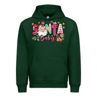 Forest Green pink santa baby christmas Urban Hoodie - Zillion Design Studio