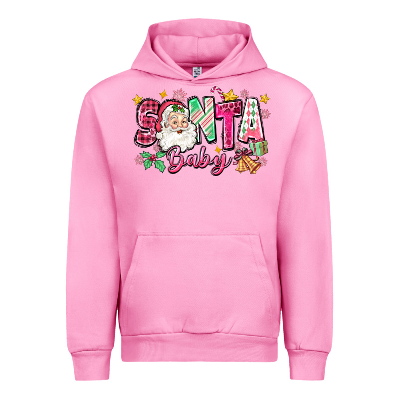 Pink Santa Baby Christmas Urban Hoodie by Zillion Design Studio | Teevron