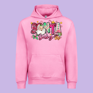 Pink Santa Baby Christmas Urban Hoodie Designed By Zillion Design Studio