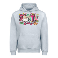 Heather Grey pink santa baby christmas Urban Hoodie - Zillion Design Studio