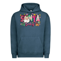 Pigment Midnight Navy pink santa baby christmas Urban Hoodie - Zillion Design Studio