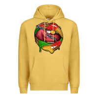 Antique Gold juneteenth day lips Premium Hoodie - texasbilliewilder