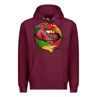 Burgundy juneteenth day lips Premium Hoodie - texasbilliewilder