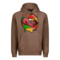 Chestnut juneteenth day lips Premium Hoodie - texasbilliewilder