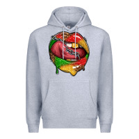 Heather Grey juneteenth day lips Premium Hoodie - texasbilliewilder