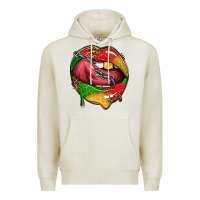 Oatmeal Heather juneteenth day lips Premium Hoodie - texasbilliewilder