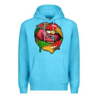 Ocean Blue juneteenth day lips Premium Hoodie - texasbilliewilder