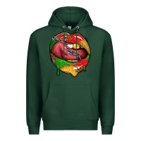 Sports Green juneteenth day lips Premium Hoodie - texasbilliewilder
