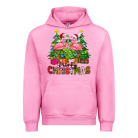 Fuchsia Pink merry christmas flamingo Urban Hoodie - Zillion Design Studio