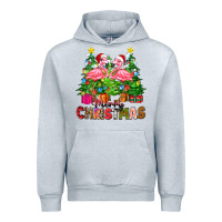 Heather Grey merry christmas flamingo Urban Hoodie - Zillion Design Studio