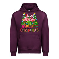 Mauve Wine merry christmas flamingo Urban Hoodie - Zillion Design Studio