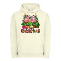 Pigment Pistachio merry christmas flamingo Urban Hoodie - Zillion Design Studio